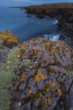 Cliff rocks in West Iceland, Vesturland, Iceland, Europe