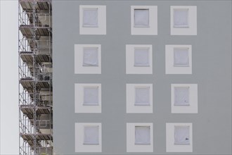 Construction site on a new building, photographed in Berlin, 07/08/2024