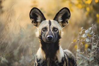 Portrait of African wild dog. Generatve Ai, AI generated