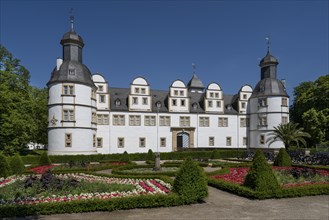 Neuhaus Castle, moated castle, Weser Renaissance, Paderborn, Westphalia, North Rhine-Westphalia,