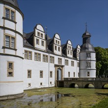 Neuhaus Castle, moated castle, Weser Renaissance, Paderborn, Westphalia, North Rhine-Westphalia,