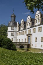 Neuhaus Castle, moated castle, Weser Renaissance, Paderborn, Westphalia, North Rhine-Westphalia,