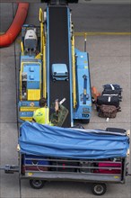 Amsterdam Schiphol Airport, loading baggage onto a plane, Boeing 737, Netherlands