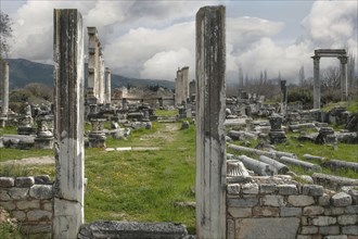 Excavation site site of the ancient city of Aphrodisias, Temple of Aphrodite, today's city of