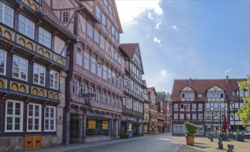 Restored half-timbered houses on the church square and in the adjoining Tanzwerderstrasse in the