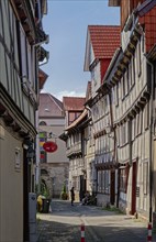 Speckstrasse in the historic old town centre of Hannoversch Münden. Hannoversch Münden, Lower