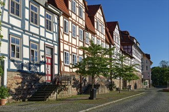 Half-timbered houses on the west side of the historic old town of Hannoversch Münden. Hannoversch