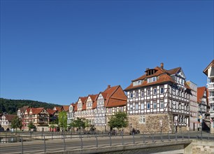 The Fulda Bridge and the half-timbered houses on the west side of the historic old town of