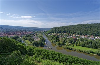 The Werra on the left and the Fulda on the right flow together in front of the island of Tanzwerder