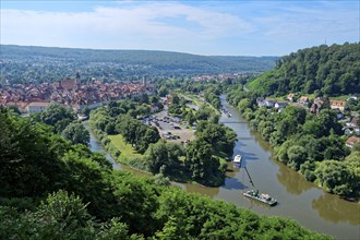 The Werra on the left and the Fulda on the right flow together in front of the island of Tanzwerder