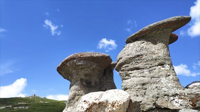 Babele (grandmothers) rock formations, Bucegi National Park, Southern Carpathians, Romania, Europe