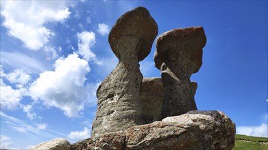 Babele (Grandmothers) rock formation, Bucegi National Park, Southern Carpathians, Romania, Europe