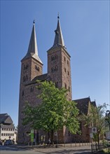 Kiliankirche in the city centre of Höxter. Höxter, Weserbergland, North Rhine-Westphalia, Germany,