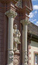 Figure with sabre at the entrance to Corvey Castle, also Corvey Monastery, UNESCO World Heritage