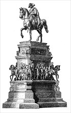 The monument to Frederick the Great in Berlin, Germany, in 1880, Historical, digital reproduction