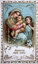 Holy picture, Madonna of the chair, Madonna della sedia, Italy, 1900, Historical, digital