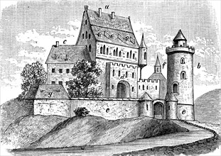 German castle from the 13th century, with palas, keep with dungeon, bower, chapel, gate with