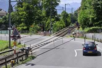 Barriere railway crossing, Interlaken, Switzerland, Europe