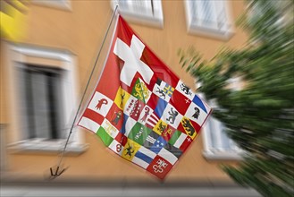 Wipe-clean Swiss flag with cantonal coat of arms