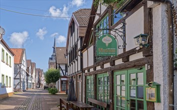 Münchhausenstadt Bodenwerder, Grosse Strasse in the historic old town, with half-timbered houses