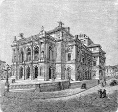 The new theatre in Augsburg, Bavaria, Germany, in 1898, Historical, historical, digital