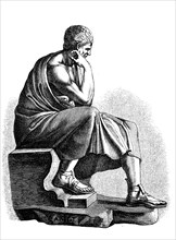 Aristotle, 384 BC, 322 BC, a Greek polymath, Historical, digital reproduction of an original from