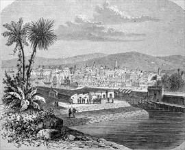 View of Calcutta, India, in 1870, Historical, digital reproduction of an original from the 19th