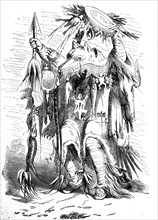 Native American, medicine man from the Sioux tribe, America, 1820, Historical, digital reproduction