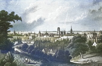 Historical view, 19th century, of the city of Danzig, Germany, today Gdansk, Poland, digitally