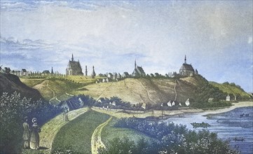 Historical view, 19th century, of the town of Culm or Kulm, formerly Prussia, Germany, today