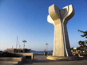 Stone sculpture, memorial, memorial to those killed in World War II, Vodice, Dalmatia, Croatia,