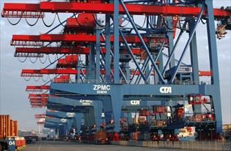 Hamburg, 19.10.2009, Container in the Port of Hamburg, Hamburg, Germany, Europe