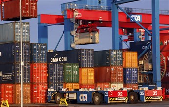 Hamburg, 19.10.2009, Container in the Port of Hamburg, Hamburg, Germany, Europe