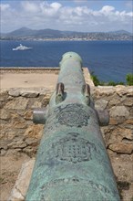 Historic cannon of the citadel of Saint-Tropez, built in 1602 for defence against the Ottoman