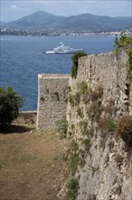 Historic walls of the citadel of Saint-Tropez, built in 1602 for defence against the Ottoman