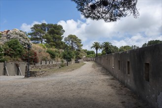 Historic walls of the citadel of Saint-Tropez, built in 1602 for defence against the Ottoman