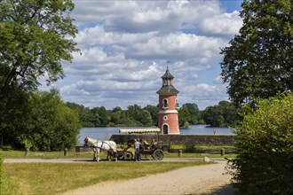 Lighthouse at the Fasanenschlösschen, Moritzburg, Moritzburg, Saxony, Germany, Europe