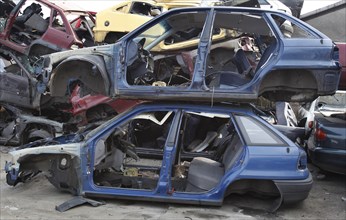 Berlin, 09.0420.09, Vehicles for scrapping at a scrap yard of a car recycler, Berlin, Germany,