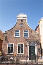 Gabled house at the harbour, Greetsiel, Krummhörn, East Frisia, Lower Saxony, Germany, Europe