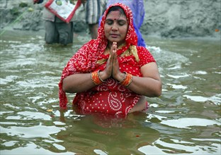 Allahabad, India, 20.01.2010, Hindus gather for the Magh Mela in Allahabad to take a holy dip at