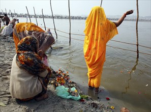 Allahabad, India, 20.01.2010, Hindus gather for the Magh Mela in Allahabad to take a holy dip at