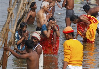 Allahabad, India, 20.01.2010, Hindus gather for the Magh Mela in Allahabad to take a holy dip at