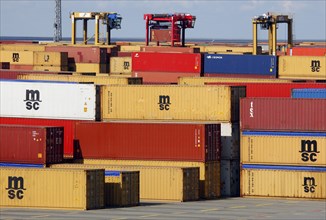 Bremerhaven, 29 September 2010, Container at the Eurogate container terminal, Bremerhaven, Germany,