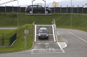 Bratislava, 05.10.2010, VW Touareg sport-utility vehicles are taken for a test drive at the