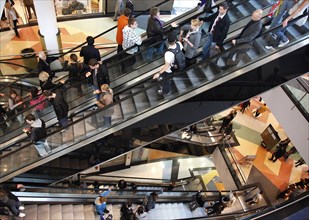 Berlin, 02.10.10, Customers in the Alexa shopping centre, Berlin, Germany, Europe