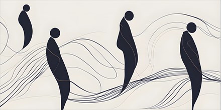 Minimalist illustration depicting visual language for harmony, AI generated