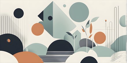 Minimalist illustration depicting visual language for harmony, AI generated