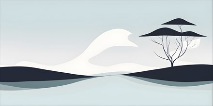 Minimalist illustration depicting visual language for harmony, AI generated