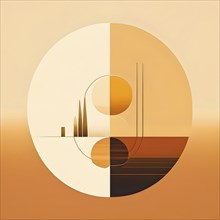 Minimalist illustration depicting visual language for harmony, AI generated