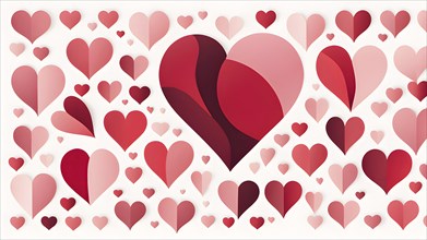 Abstract minimalist love themed wallpaper illustration, AI generated